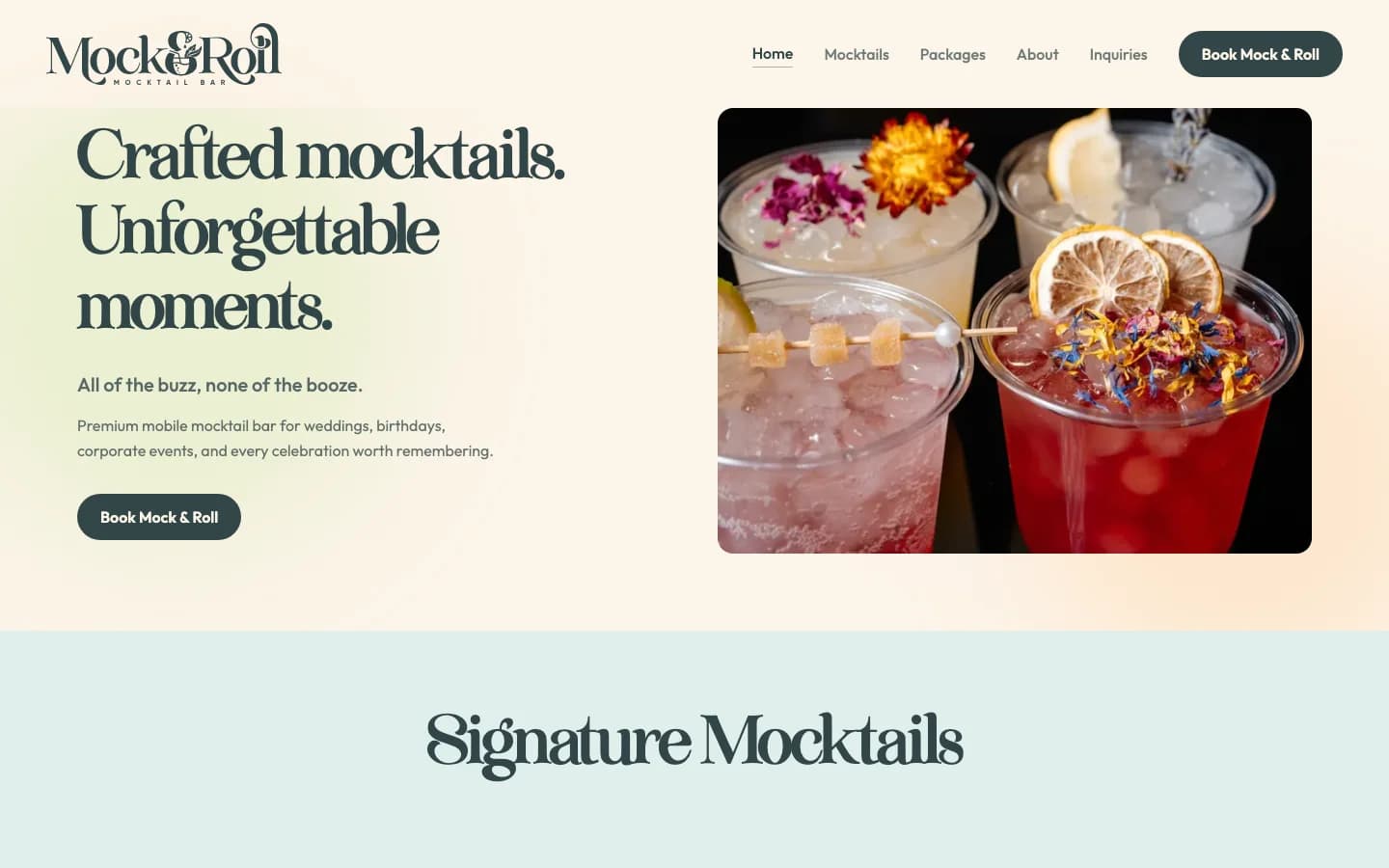 Screenshot of Mock & Roll website