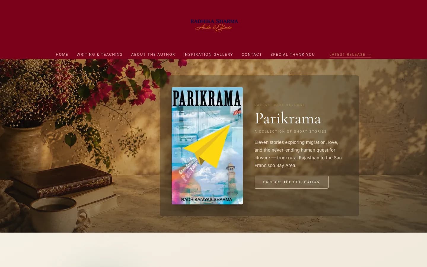 Desktop view of the Radhika Sharma website designed and developed by LMN Capture