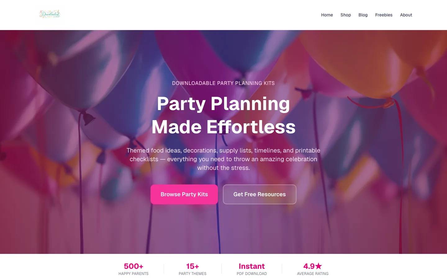 Desktop view of the The Downloaded Party website designed and developed by LMN Capture